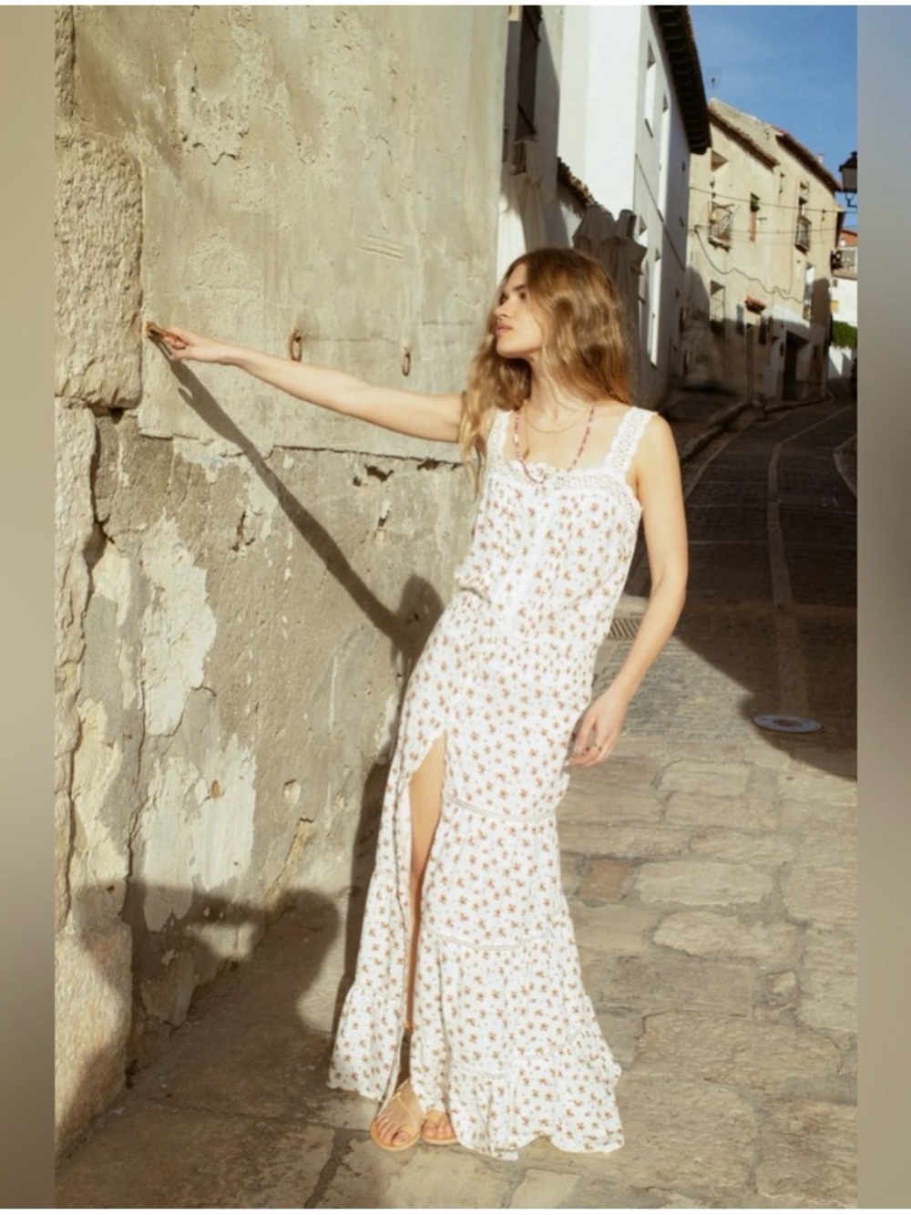 Sonmer Martina Dress - Floral Lace-Trim Maxi Dress